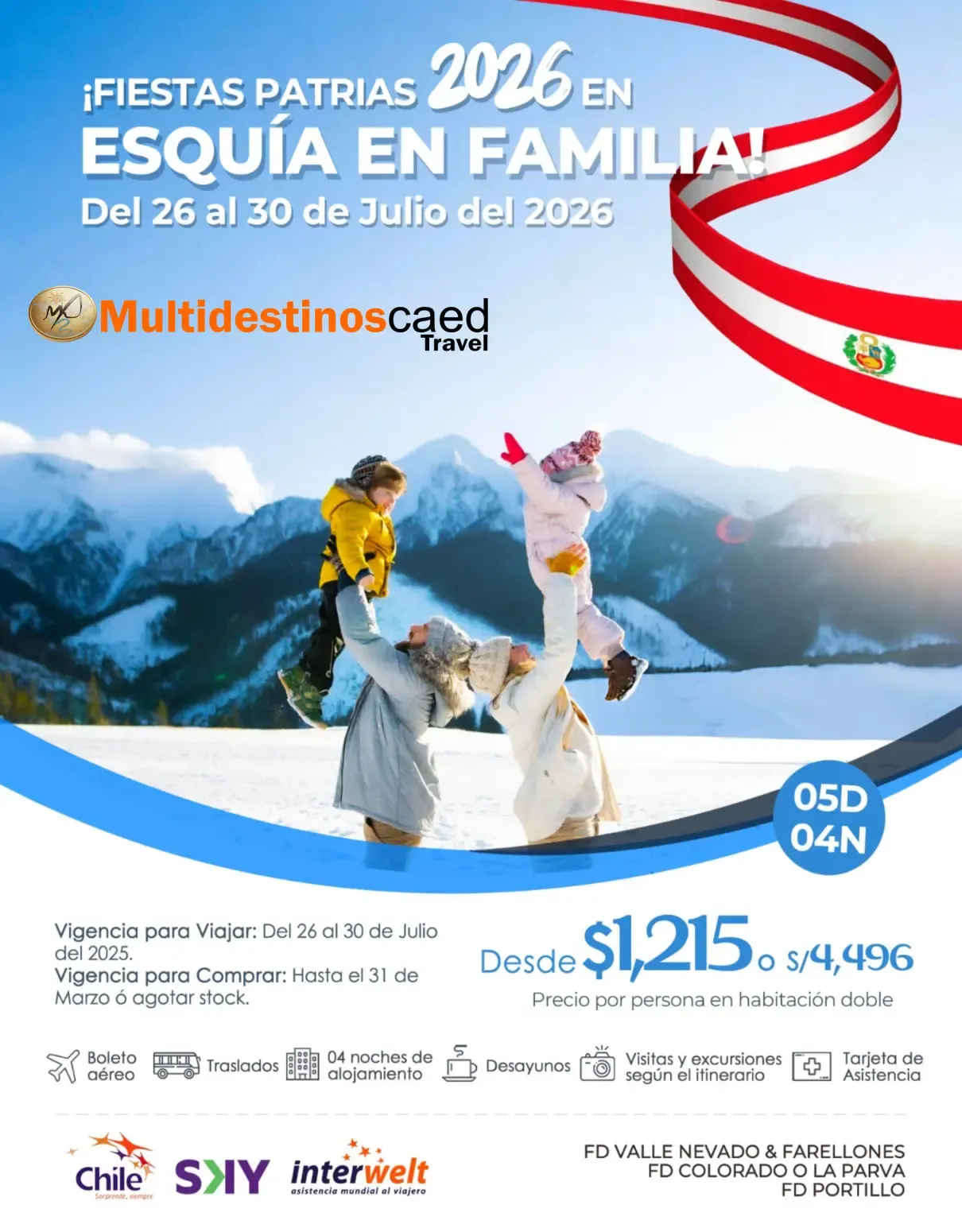 Flyers Fiestas Patrias Esquía en Familia en Chile.webp
